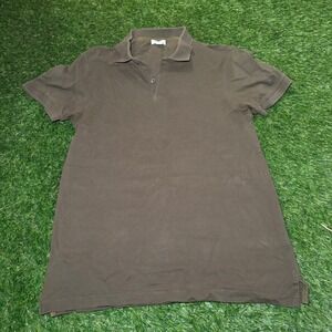 Sunspel Riviera Polo Shirt Mens Medium Brown Olive Cotton Pique Made in Portugal